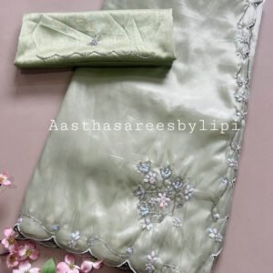 Hand Work Organza Saree
