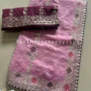 Crushed Shimmer Silk Saree