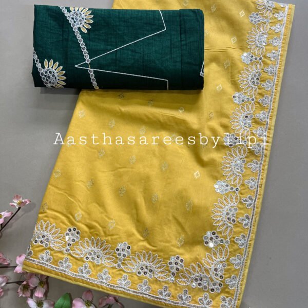Rayon Cotton Thread Work Saree