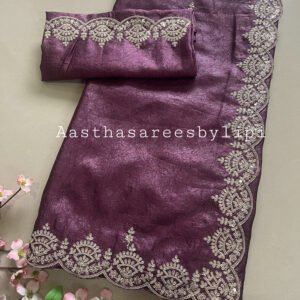 Crushed Shimmer Work Saree