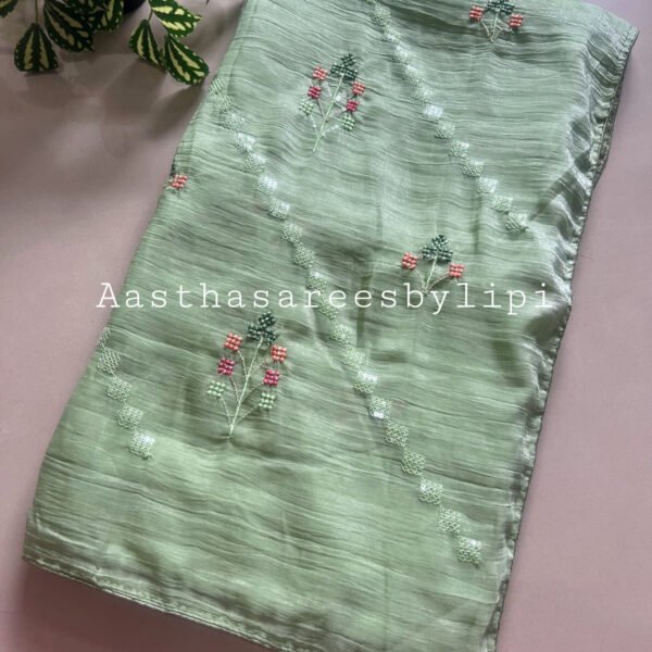 Thread Work Shimmer Saree