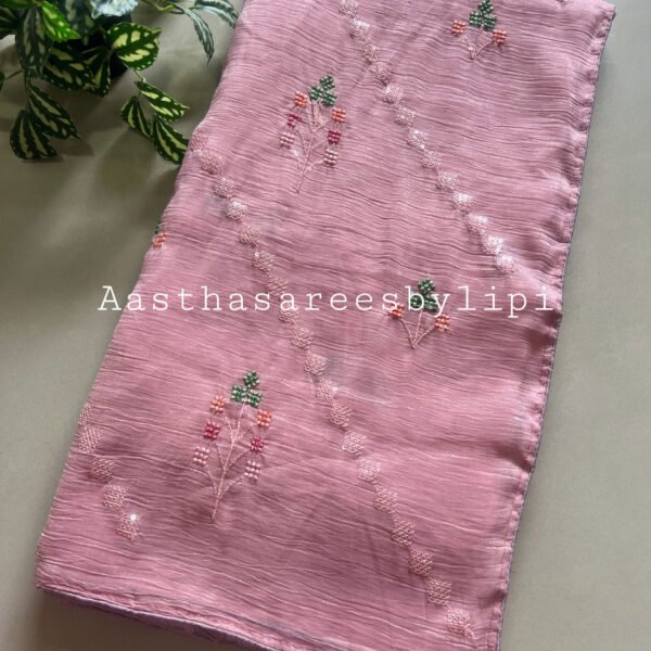 Thread Work Shimmer Saree