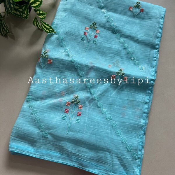 Thread Work Shimmer Saree