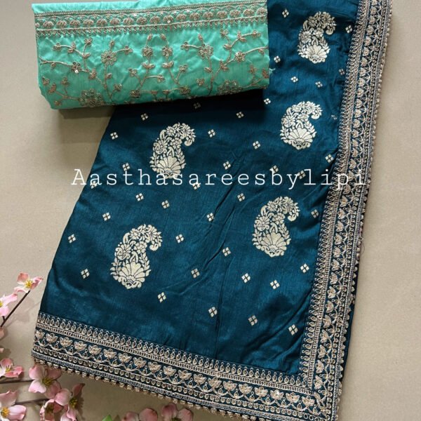 Heavy Blouse Jari Weaving Soft Silk Saree