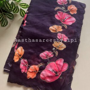Floral Print Soft Cotton Saree