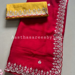 Soft Organza Pitta Work Saree