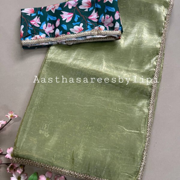 Soft Metallic Crush Fabric Saree