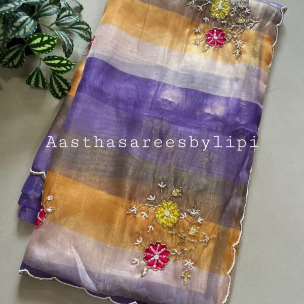 Multi Coloured Tissue Shimmer Sarees