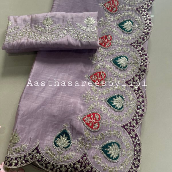 Heavy Pallu Shimmer Satin Silk Sarees