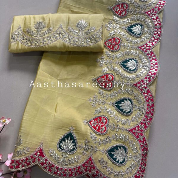 Heavy Pallu Shimmer Satin Silk Sarees
