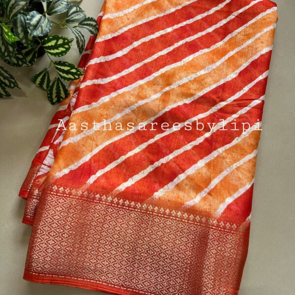 Lehriya Print Semi Soft Dola Silk Sarees