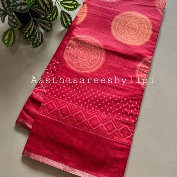 Bandhej Printed Soft Semi Cotton Sarees