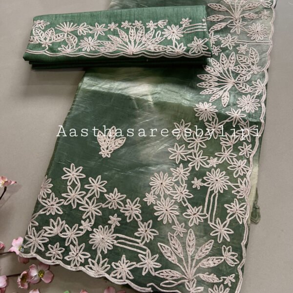 Shaded Pitta Work Saree