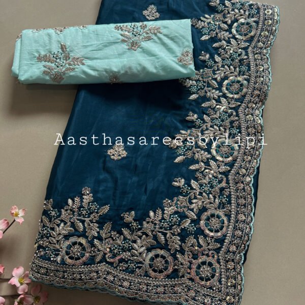 *WEDDING EXCLUSIVE* Embroidery Border Dola Silk Sarees