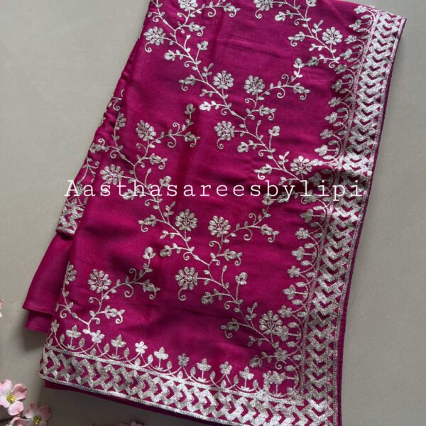 Pitta Jaal Work Shimmer Saree