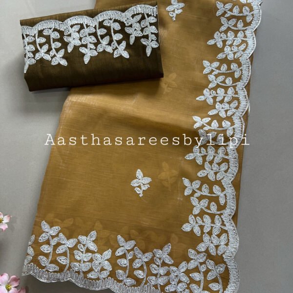 Pheta Work Shimmer Chiffon Sarees