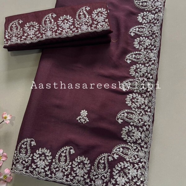 Pitta work Shimmer Sarees