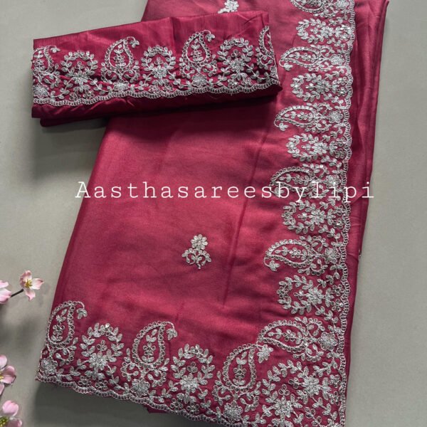 Pitta work Shimmer Sarees