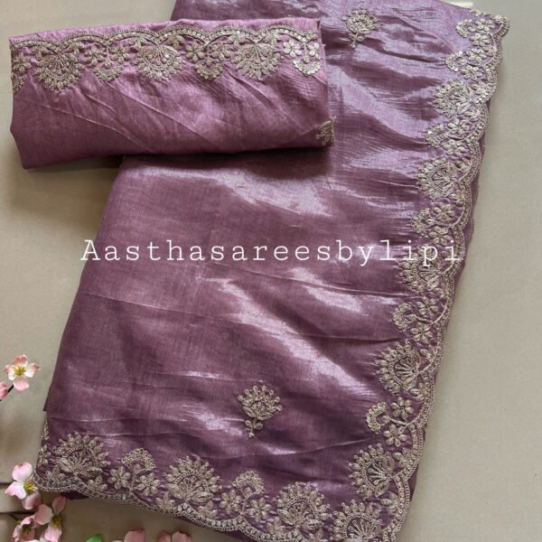 Pitta Work Border Semi Silk Saree