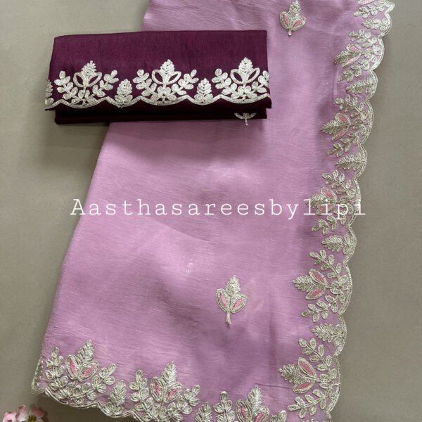 Pheta Work Shimmer Chiffon Sarees