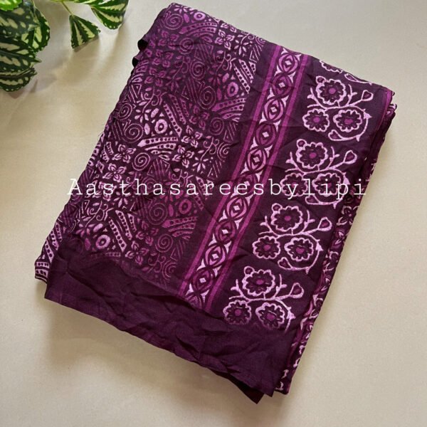 Moss Crushed Georgette Printed Saree