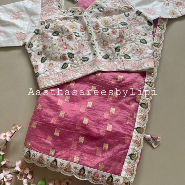 Stitched Blouse Soft Organza Saree