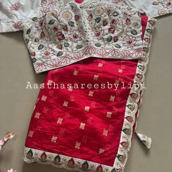 Stitched Blouse Soft Organza Saree