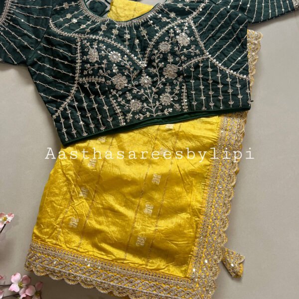 Stitched Blouse Soft Organza Saree