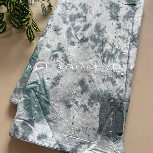 Tie and Dye Rayon Cotton Saree