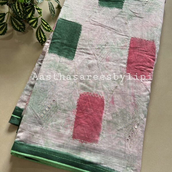 Tie and Dye Rayon Cotton Saree