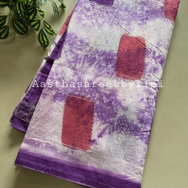 Tie and Dye Rayon Cotton Saree