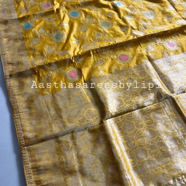 Yellow Soft Organza Silk Saree