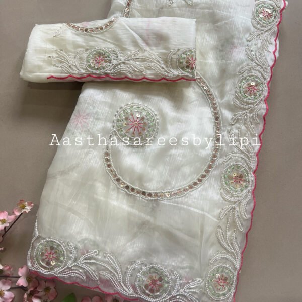 White Exclusive Party Wear Saree