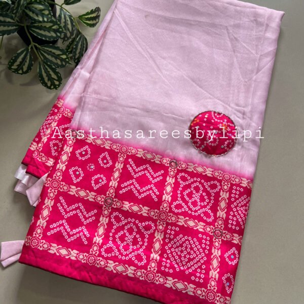 Exclusive Bandhej Border Soft Silk Sarees✨