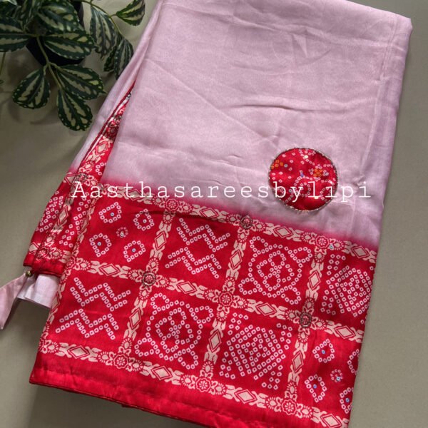 Exclusive Bandhej Border Soft Silk Sarees✨