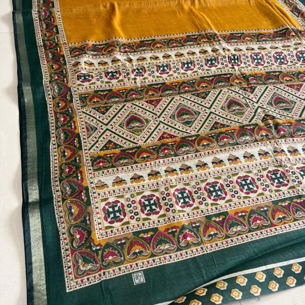 Plain Mul Cotton Sarees with Printed Border & Pallu