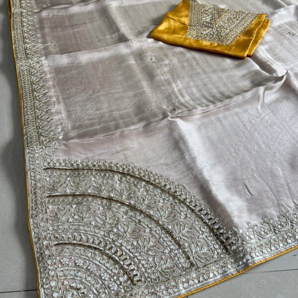 Pure Gotta Patti Soft Tissue Shimmer Sarees✨