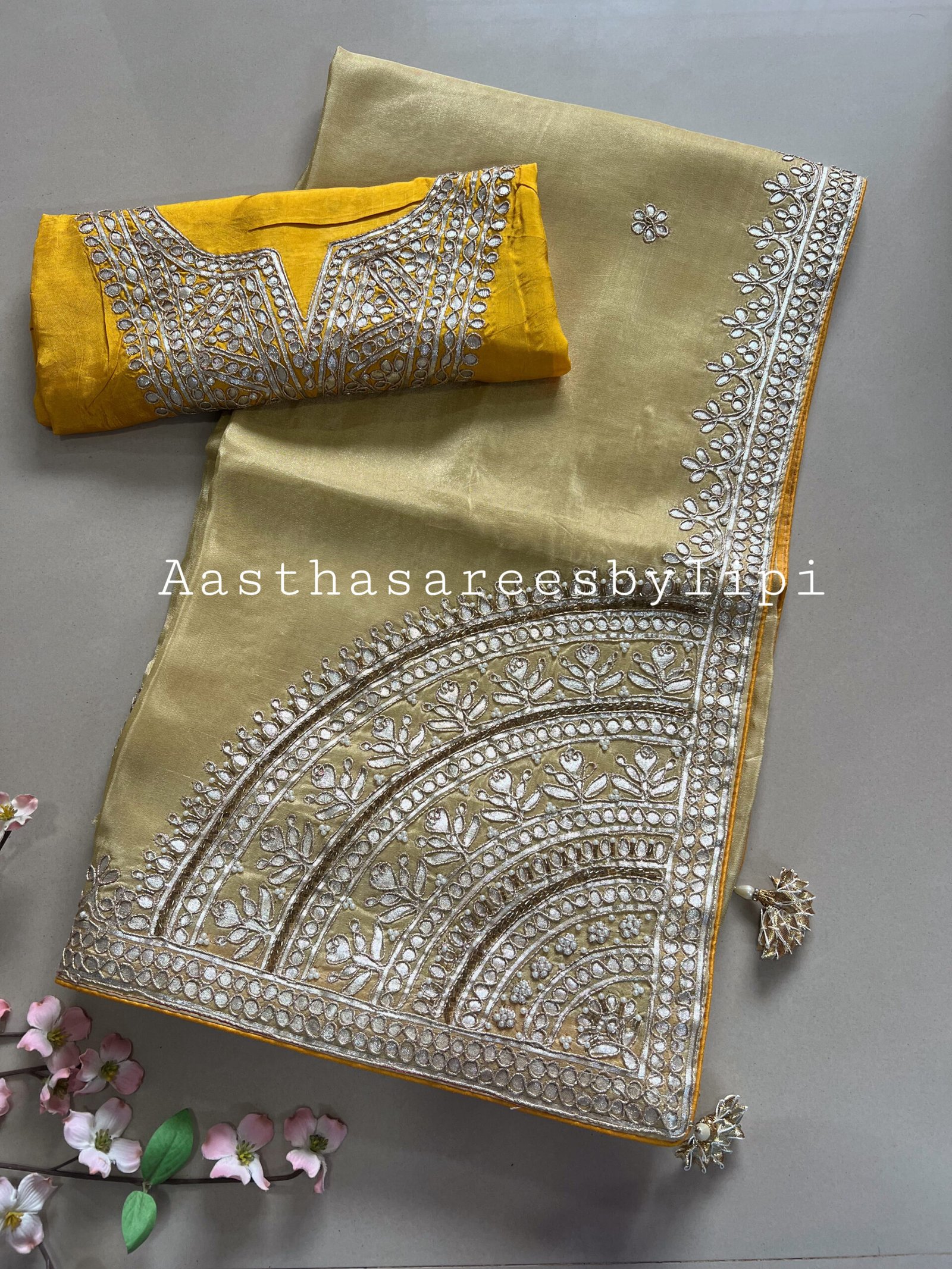 Pure Gotta Patti Soft Tissue Shimmer Sarees✨ - Image 2