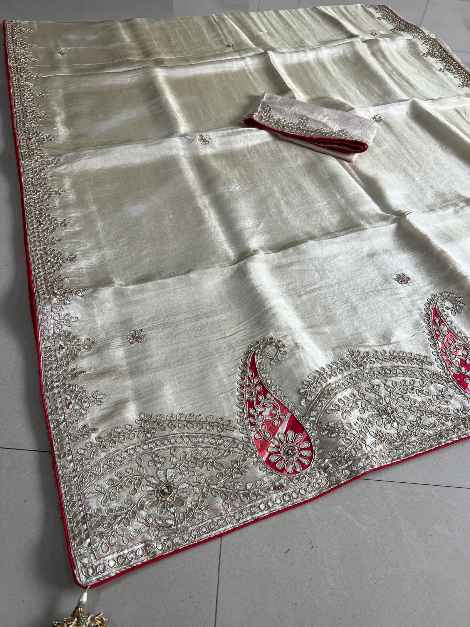 Pure Gotta Patti Soft Tissue Shimmer Sarees✨