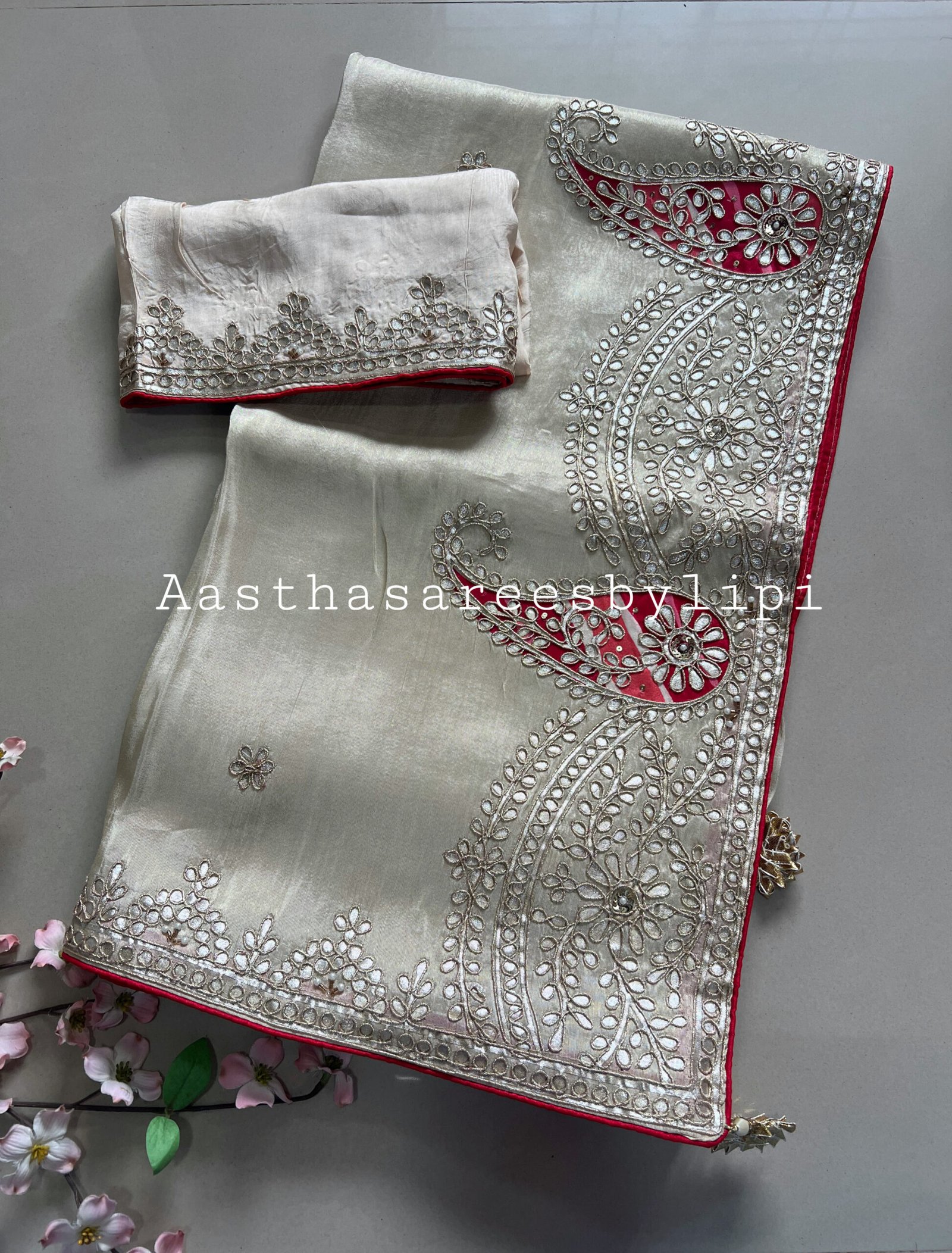 Pure Gotta Patti Soft Tissue Shimmer Sarees✨ - Image 2