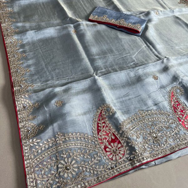 Pure Gotta Patti Soft Tissue Shimmer Sarees✨