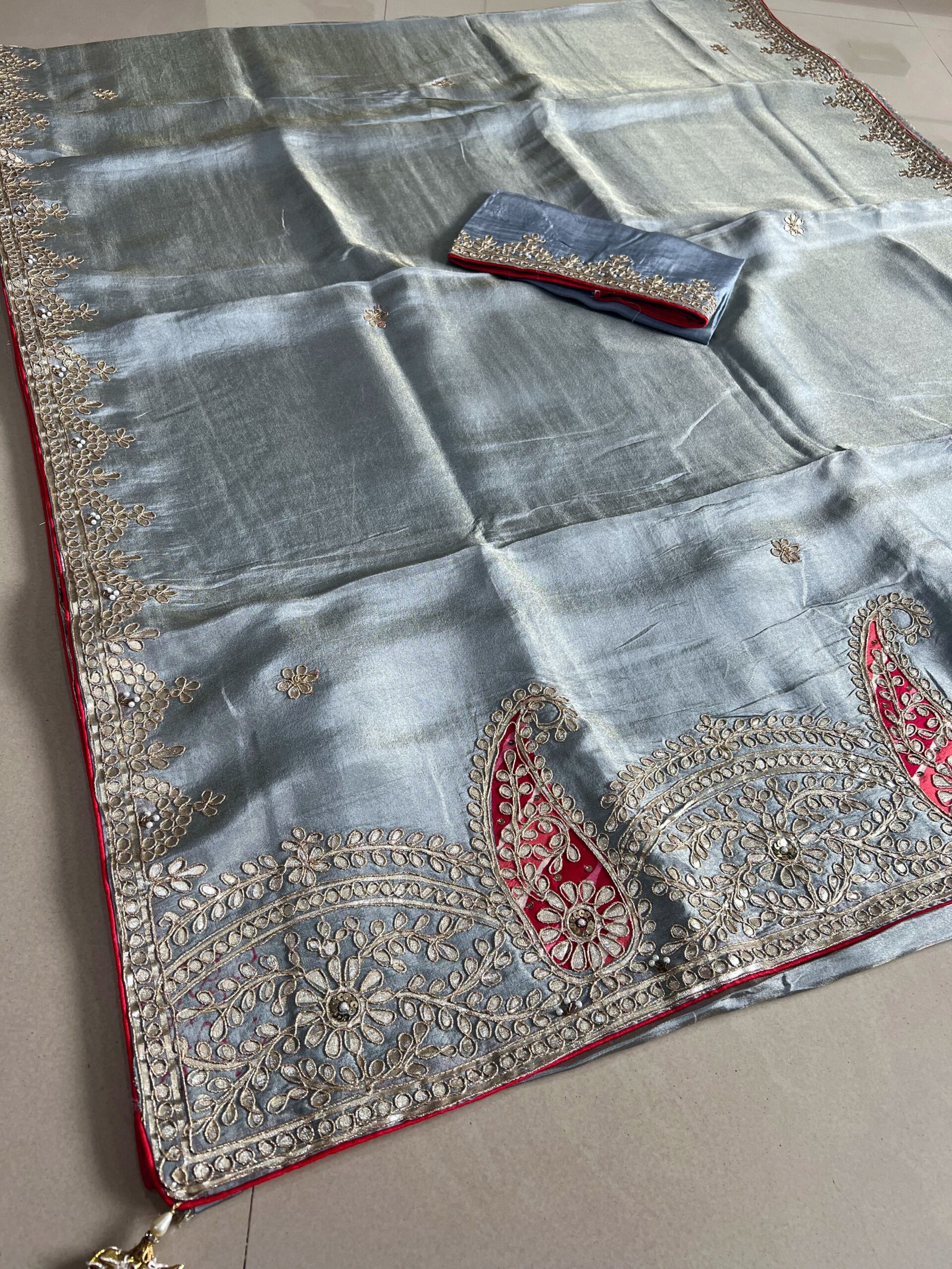 Pure Gotta Patti Soft Tissue Shimmer Sarees✨