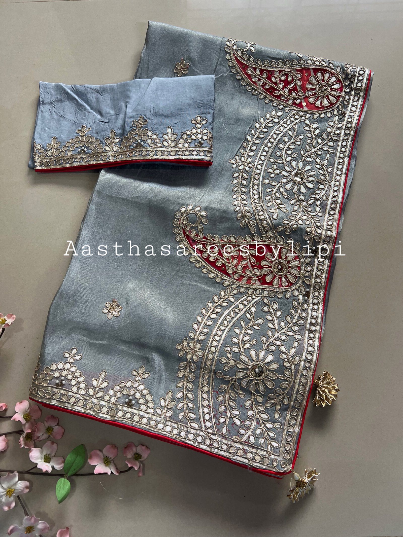 Pure Gotta Patti Soft Tissue Shimmer Sarees✨ - Image 2
