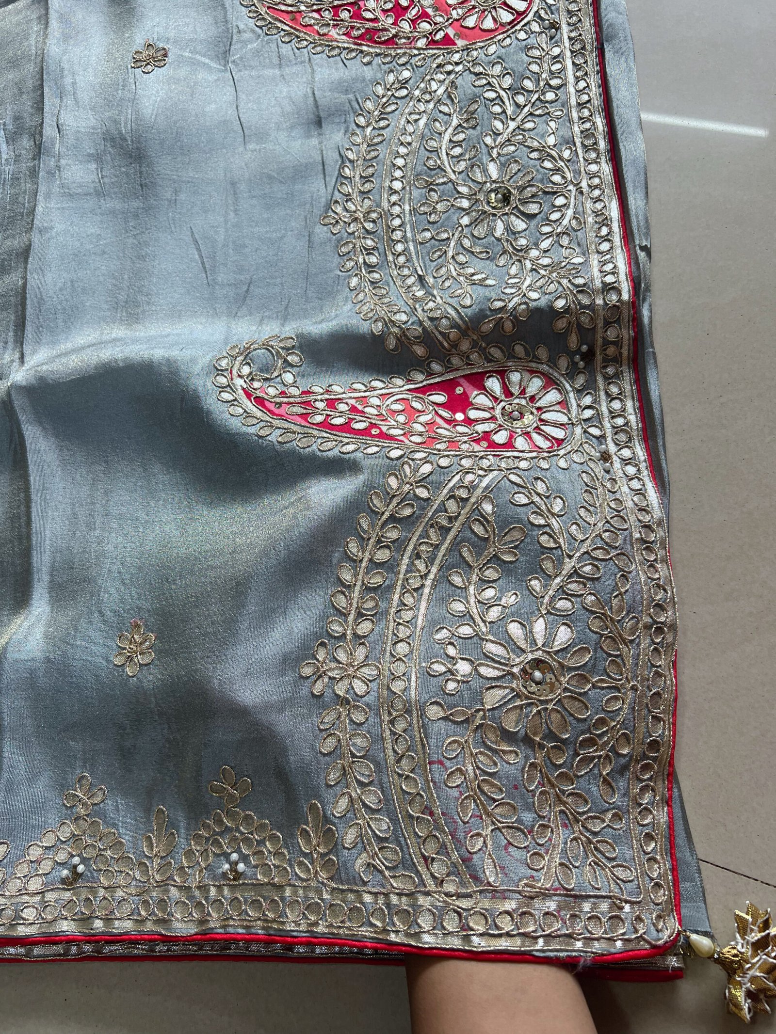 Pure Gotta Patti Soft Tissue Shimmer Sarees✨ - Image 3