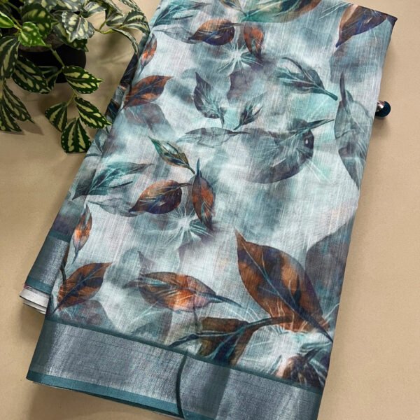 Printed Semi Linen Cotton Saree