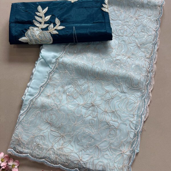 Party Wear Shimmer Satin Silk Saree
