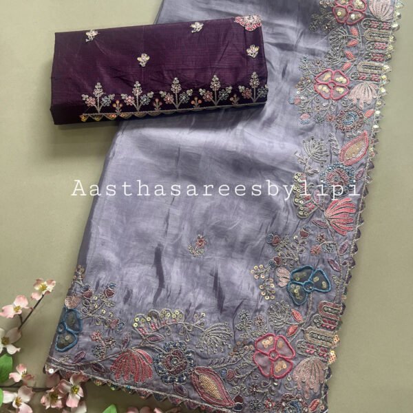 Party Wear Shimmer Silk Saree