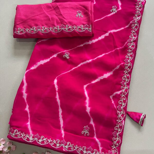 Zig Zag Lehriya Pitta Work Saree