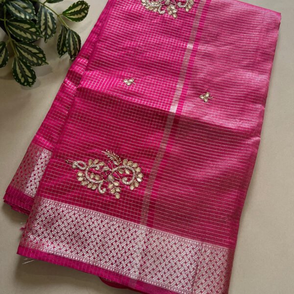 Light Work Semi Cotton Silk Jari Weaving Saree