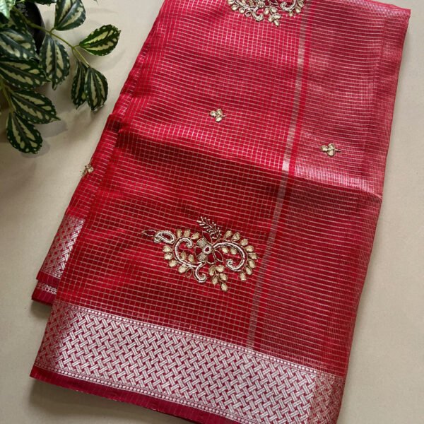 Light Work Semi Cotton Silk Jari Weaving Saree